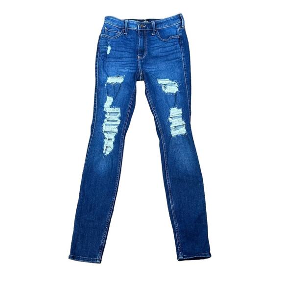 Hollister High Rise Super Skinny Distressed Jeans Size 3R waist 26 - Picture 1 of 5